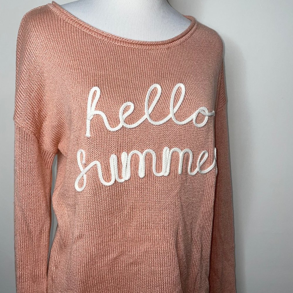 Marled Reunited Clothing Women's Size M Hello Summer Knit Sweater Coral Peach - Picture 2 of 12